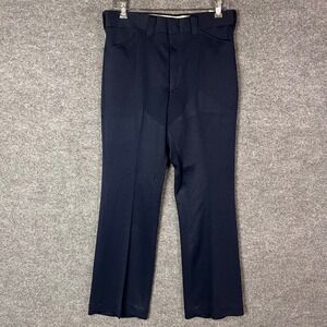 New Vintage 70s Maverick Pants Mens 32x29 Navy Blue USA Made Polyester